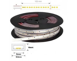Tira LED 230V monocolor 14W/mt 120L/mt. SMD 2835 IP67 9,6x4mm corte cada 100mm, bobina de 50mts x 4,80€/mt